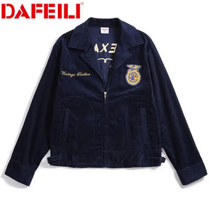 Wholesale Women <strong>FFA</strong> 1990s Embroidered Vintage Corduroy Trucker Vtg Agricultural Education Full Zip Detroit <strong>Jacket</strong> for Men - Product Image 1