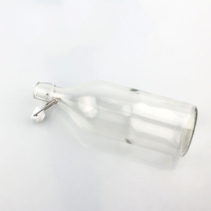 Bouteille de lait en verre personnalisée de 1 litre avec bouchons à bascule, bouteille en verre de 1000 ml pour boissons, huile, vinaigre, bière, <span class=keywords><strong>tequila</strong></span> avec bouchon - Product Image 4