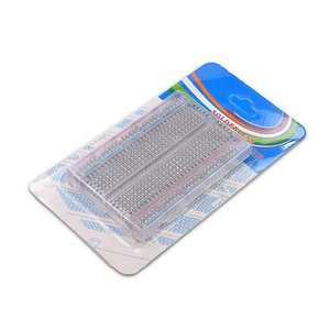 <span class=keywords><strong>Mini</strong></span> placas de pruebas blancas transparentes de 400 agujeros, placa de prueba de placa de circuito sin soldadura empalmable, placa de experimento - Product Image 2