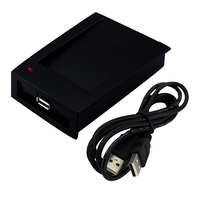 Lector de Tarjetas de Proximidad Inteligente USB de Escritorio de 13.56MHz, ISO14443A, ABS, Negro, Compatible con Distancia de Lectura de 0-3m