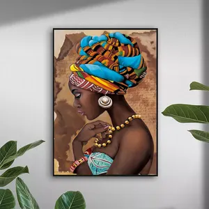 Harga Murah poster hitam Afrika dan cetakan gambar seni dinding lukisan kanvas Afrika