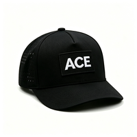 Casquette de baseball unisexe perforée au laser, logo personnalisé ACE, séchage rapide, respirante, sport, golf, réglable, extérieur, 100% polyester