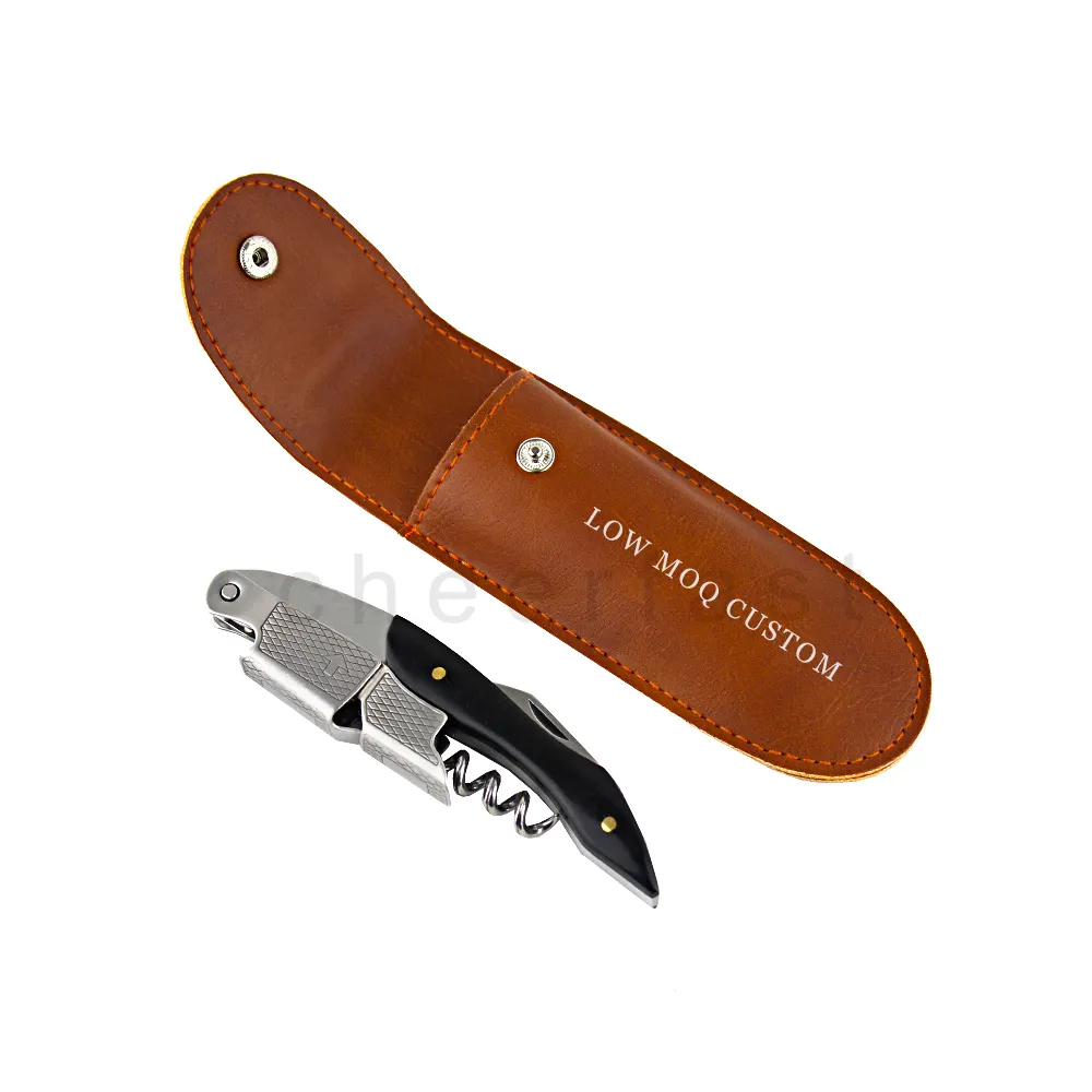 Ebony Bồi Bàn Gỗ Mun Chai Rượu Vang Cork Vít Opener Đa Chức Năng Gỗ Xử Lý Rượu Vang Opener Corkscrew Với Lá Cutter