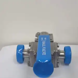 4-PCS 3 WAY SANITARY TRI-CLAMP END BALL VALVE.