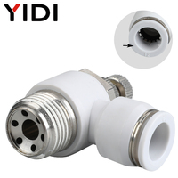 Régulateur de vitesse mâle de régulation de débit de type L SL raccord pneumatique filetage externe papillon des gaz tuyau d'air connecteur de Tube enfichable