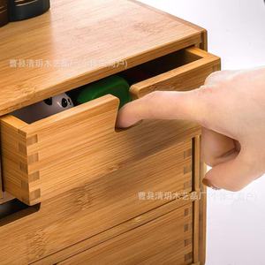 <b>Solid</b> <b>Wood</b> <b>Desk</b> Storage Box Drawer Style Three Layer Organizer For Office Documents And Supplies - Product Image 4