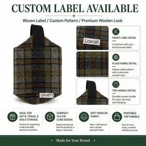 Wholesale Woolen Plaid Cube Storage Bag with Carry Handle Custom Logo Portable Organizer Pouch for Travel and Daily Use - Product Image 6