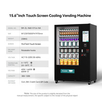 Distributeur automatique de snacks tunisien pour boissons froides, acceptant les cartes de crédit et les paiements par code QR
