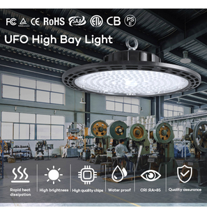 Venta al por mayor para UFO Highbay Light 100W 200W Carcasa de aluminio IP65 Hotel Impermeable Alto brillo Regulable Garantía de 3 años - Product Image 3