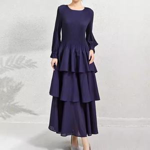 Vestidos Midi de Lino 100% Ecológicos para Mujer, Diseño Plisado Vintage Elegante, Transpirables, Estilo Casual de Verano, Estampado Sólido - Product Image 3