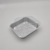 Barquette alimentaire carrée jetable en aluminium et PP recyclable, écologique, pour cuisson et pâtisserie, avec capacité personnalisable