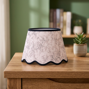 Vintage Floral Printed Linen <b>Lampshade</b> with Scalloped Edge <b>for</b> Home Decor - Product Image 4