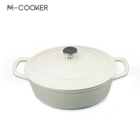 M-cooker personnalisé 3.7 L 28CM ustensiles de cuisine émaillés en métal casseroles à soupe four hollandais casserole de cuisson ovale émail fonte