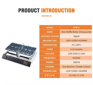 Gaufrier électrique commercial antiadhésif carré pour restaurant et petites entreprises - Product Image 4
