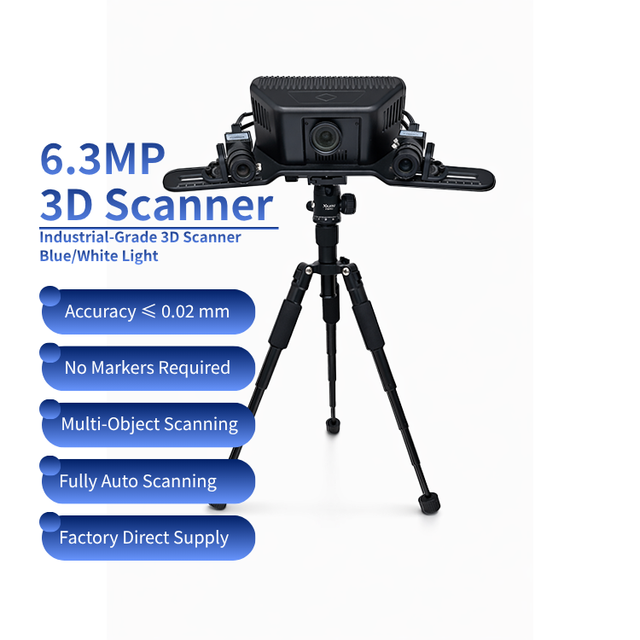 High Precision 3D Scanner with DLP Structured Light, 720P Projector, 0.05mm Accuracy, Large FOV