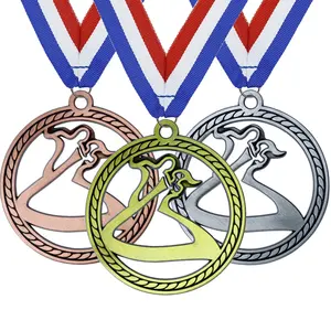 LY Vente en gros de haute qualité en alliage de zinc Medallas De Metal Sport Hollow Out Duet Dance Medal