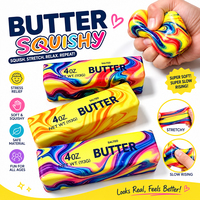 Jouet Squishy en forme de bâton de beurre, anti-stress, compressible et durable, pour enfants et adultes
