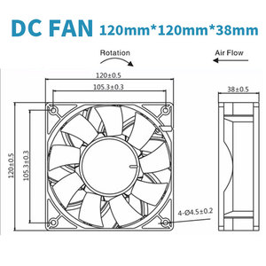 พัดลม F12038Z40D024-SM100 12V/24V/48V 1.0A 12038 ขนาด 120x120x25 มม. มอเตอร์ไร้แปรงถ่าน พัดลมระบายความร้อนแบบแกน - Product Image 2