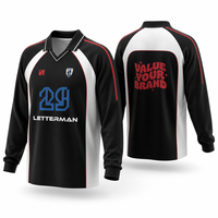 Jersey de Manga Larga Estilo Retro Americano Personalizado al por Mayor, Impresión por Sublimación, Logotipo Personalizado, Patrón de Alta Calidad, Transpirable