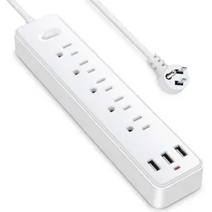 Multi Plug Sockets US Standard Plug Surge Protector with outlet Industrial Extension Power Strip with USB Port