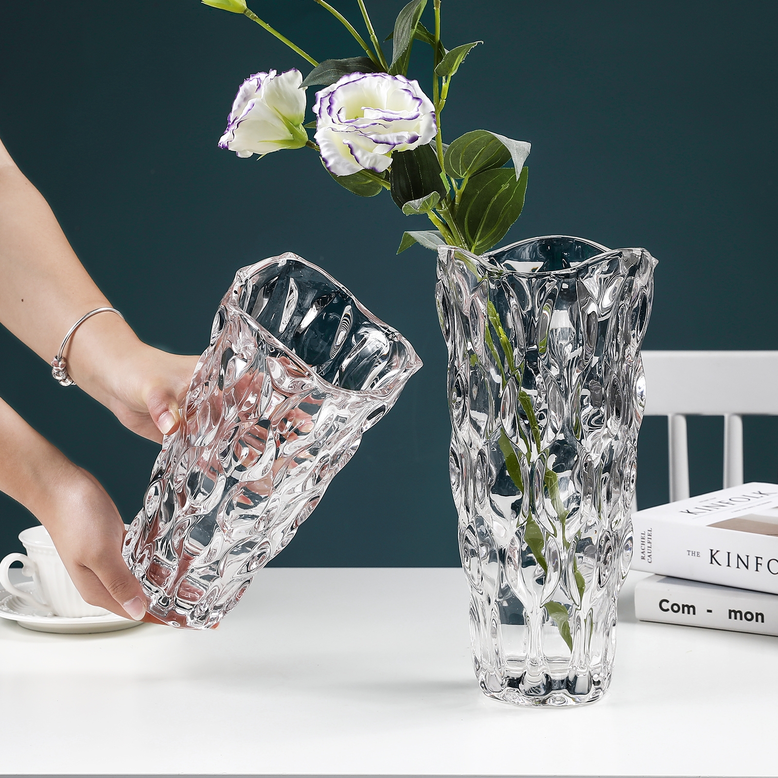 Factory Produced Wholesale Home Decor Luxury Glass Flower Vase