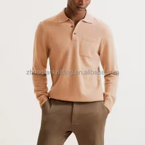 Maglione ZQ Personalizzato da <span class=keywords><strong>Uomo</strong></span> in <span class=keywords><strong>Lana</strong></span> Merino con Zip Corta, Collo a <span class=keywords><strong>Polo</strong></span>, Maniche Lunghe, Tinta Unita, Lavorato a Maglia per Primavera, Autunno e Inverno - Product Image 4