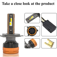 Nuevo Faro LED Tricolor de 12v 6000k 4300k 3000k con Control Remoto, Tubo de Cobre Doble, H1 H4 H7 H8 H11 9005 9006, Ajuste Universal