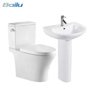 Großhandel Sanitär-Suite Keramik Sockel Becken zweiteilige Toiletten moderne billige Badezimmer WC-Set