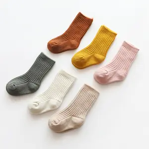 Benutzer definierte Kleinkind Kinder socken Neugeborenes Baby 0-5 Jahre Baby Bio-Socken Soft Stripe Baby Crew Socken