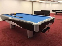 Mesa de Billar Multijuegos 4 en 1 Moderna de 8 pies/9 pies, Mesa de Hockey de Aire, Mesa de Tenis de Mesa, Mesa de Comedor, con Patas de Madera y Cojín de Pizarra Sólida