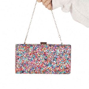 <b>Red</b> Color Designer HalfMoon Square Pattern <b>Purse</b> Clutch Bag Ethnic Style Pearl Beading Fashion Classic India for Women - Product Image 3
