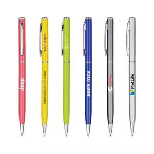 <b>Retractable</b> Metal Ballpoint <b>Pens</b> Office School Promotional Rolling Ball <b>Pens</b> with Custom Logo Multi-color Black Ink - Product Image 3