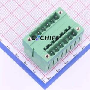 KF2EDGVHM-5.0-2*6P Plug-in Terminal Block Through hole,P=5mm Connector Board-to-Board / Socket - Closed Screw Fixing 5mm Green - Product Image 1