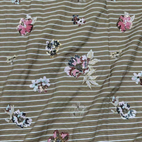 Tissu en microfibre respirant et lourd, brodé de petites fleurs dorées rayées et de sequins, brillant et luxueux, pour robes, hauts et jupes de mode