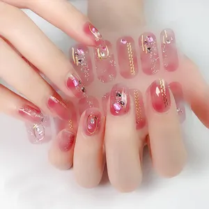 Custom new fashion 14 pcs nails decal manicure 3d polish gel nail art stickers