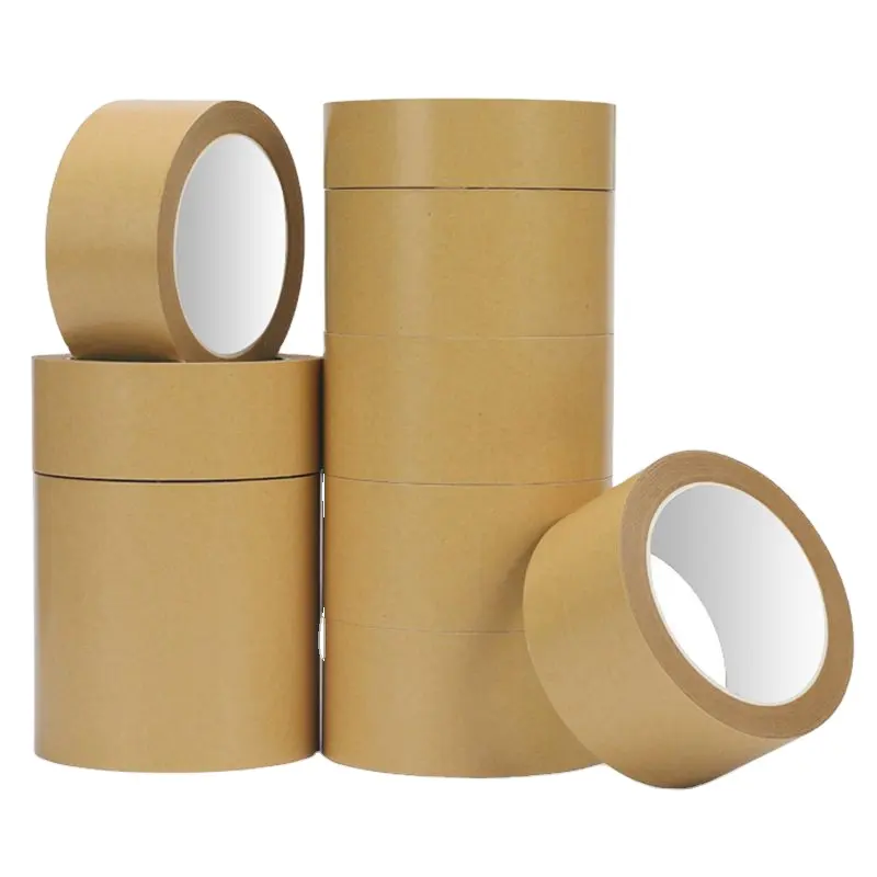 Free sample Eco friendly brown kraft paper packing tape custom waterproofing tapes Self Adhesive kraft paper tape