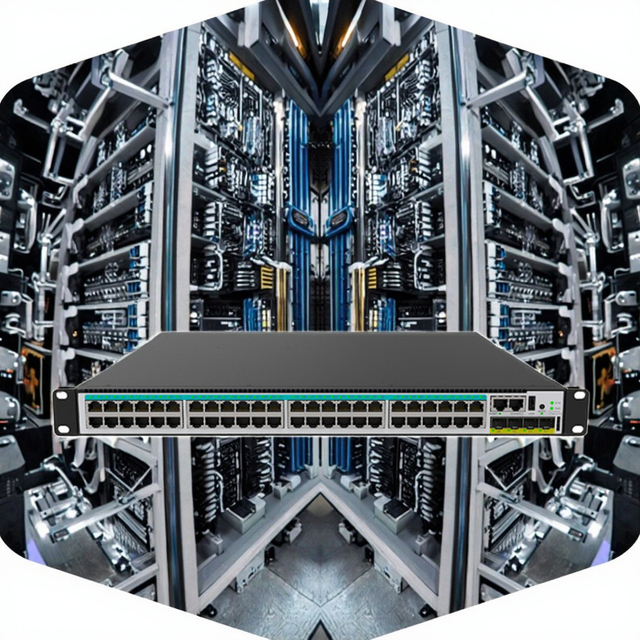 Professional 10G Managed Rack Carrier Grade Switch 24/48 Ports 1000M Ethernet OEM ODM CS6500-48GP4X-H2D Metal Housing
