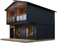 Maison préfabriquée à 2 étages, maison moderne modulaire détachable, prix de luxe, hôtel 2-3 chambres, design moderne écologique, certifié CE