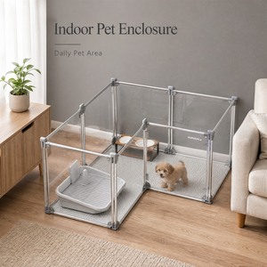 Şeffaf Akrilik Katlanabilir Köpek Çit Kapısı Montaj Gerektirmez Orta/Büyük Boy Köpekler İçin İç Mekan Kullanımı-Yıldızlı Evcil Hayvan Alanı - Product Image 1