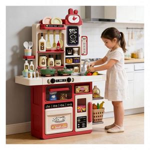 Kids <b>Kitchen</b> Cooking Toy Set Plastic House Faucet Oven Cupboard <b>Shelf</b> Learning Development Social Enjoyment Imagination Family - Product Image 4