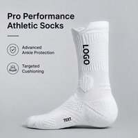 Chaussettes de performance montantes personnalisées OEM/ODM avec logo et texte, respirantes en maille, pour le basketball et les sports de ballon, uniforme d'équipe