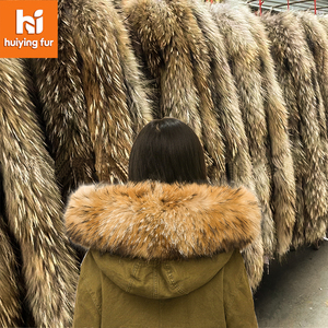 เสื้อโค้ทกันหนาวแจ็กเก็ตปกขนแรคคูนเทียมสำหรับผู้หญิง,ผ้าพันคอขนสัตว์แฟชั่นผ้าคลุมไหล่มีฮู้ดขนสัตว์ขนาดใหญ่ของผู้หญิงของขวัญแนวน่ากลัว - Product Image 1