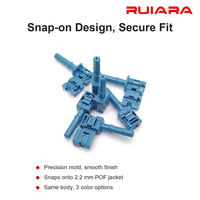 Connecteur de câble POF RR-4533ZZ sans sertissage à clipser, compatible Ruiara pour transmission de signal de contrôle/données industrielle POF 2,2 mm 1