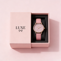 Boîte à montre en carton personnalisée haut de gamme, surface brillante, insert souple, anti-rayures, emballage haut de gamme pour exposition de luxe