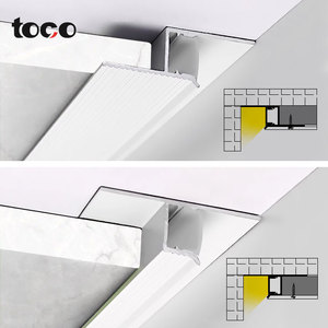 Ranura de luz de costura de sombra de techo suspendido incrustado Perfil de aluminio Led lineal en forma de T extremadamente estrecho - Product Image 4