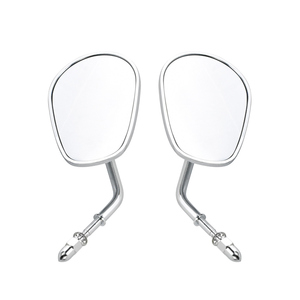 Espejos retrovisores metálicos Retro para motocicleta Harley Sportster Dyna, espejo lateral convexo de visión amplia, acabado cromado - Product Image 4