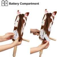 A961 Bâton de cheval de loisir en peluche artisanale avec roues en bois sons galopants réels pour enfants tout-petits OEM Vente en gros Cheval de loisir