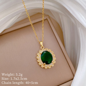 <span class=keywords><strong>Collier</strong></span> Pendentif Classique Tendance en Acier Inoxydable Plaqué Or 18K PVD Brillant avec Zircons, Fleur, Coquille, Cœur, Croix et Papillon pour Femme - Product Image 5