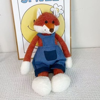 Peluche personnalisable M : Lapin mignon rouge, bleu-gris, de la forêt