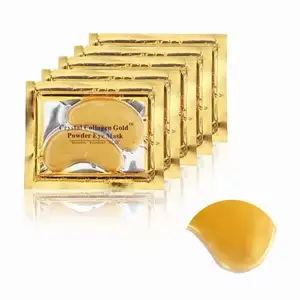 24K Gold Mask Powder Crystal Gel Colágeno Almohadillas para los ojos para antienvejecimiento